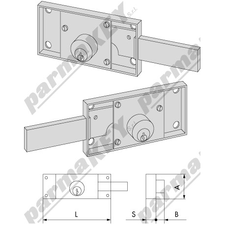 Coppia serrature  da applicare CISA 41220-78-0